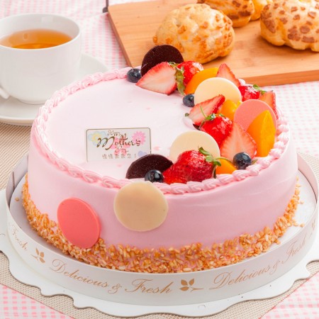 預購-樂活e棧-生日快樂造型蛋糕-初戀圓舞曲蛋糕(6吋/顆,共1顆)（水果x布丁）