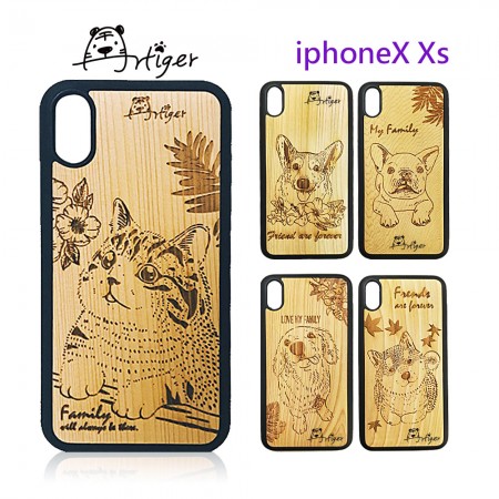 Artiger-iPhone原木雕刻手機殼-家寵系列(iPhoneX Xs)（E1-2 科基）