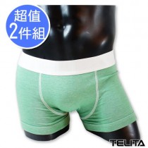 【TELITA】男內褲-素色運動平口褲-隨機出色(2件組)TA411（M）