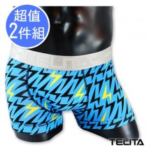 【TELITA】男內褲-閃電印花平口褲-隨機出色(2件組) TA415（M）