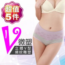 【JS嚴選】台灣製輕機能超細緹花無縫褲(L超值五件)（平口*5）
