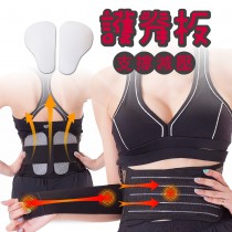 【JS嚴選】*發燒新品*護脊板健康減壓護腰帶2入(護脊板腰帶2入+灰色三護具)（XL(38~48吋)）