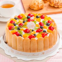 預購-樂活e棧-生日快樂造型蛋糕-繽紛嘉年華蛋糕(6吋/顆,共1顆)（水果x布丁）