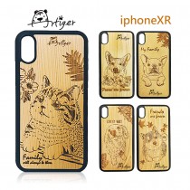 Artiger-iPhone原木雕刻手機殼-家寵系列(iPhoneXR)（D1-1 貓咪）