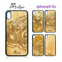 Artiger-iPhone原木雕刻手機殼-神話系列(iPhoneX Xs)（E5-2 龍）