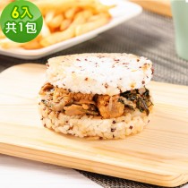 樂活e棧 蔬食米漢堡-藜麥三杯菇1袋(6顆/袋)-全素