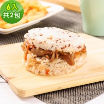樂活e棧 蔬食米漢堡-藜麥牛蒡什錦2袋(6顆/袋)-全素