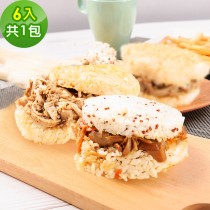 樂活e棧-蔬食米漢堡-鮮菇什錦1組(6顆/袋)-全素