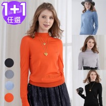 【VERTEX】100%零極限18針黃金羊毛衣2件組（藍M+橘M）