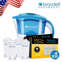 【Brondell】美國邦特爾極淨藍濾水壺+10芯