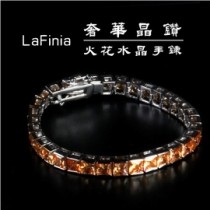 【La Finia】奢華晶鑽火花橘水晶手鍊（【La Finia】奢華晶鑽火花橘水晶）