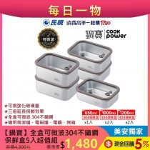 鍋寶 全盒可微波304不鏽鋼保鮮盒暢銷經典組--美鳳有約